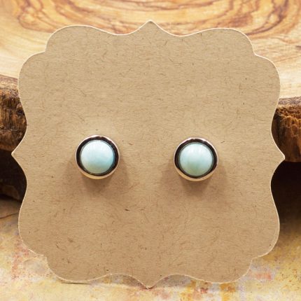 Larimar and Sterling Silver Stud Earrings