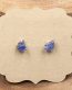 Tanzanite and Sterling Silver Crystal Stud Earrings