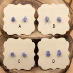 Tanzanite and Sterling Silver Crystal Stud Earrings