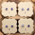 Tanzanite and Sterling Silver Crystal Stud Earrings