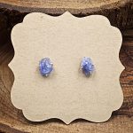 Blue Sapphire and Sterling Silver Crystal Stud Earrings