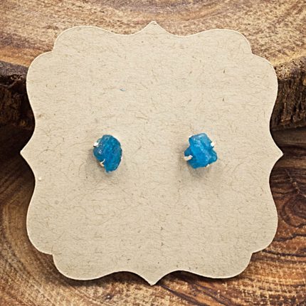 Apatite and Sterling Silver Crystal Stud Earrings