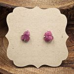 Ruby and Sterling Silver Crystal Stud Earrings