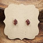 Garnet and Sterling Silver Crystal Stud Earrings