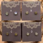 Labradorite and Sterling Silver Crystal Stud Earrings