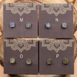 Labradorite and Sterling Silver Crystal Stud Earrings