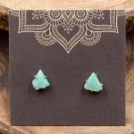 Amazonite and Sterling Silver Crystal Stud Earrings
