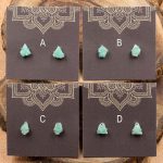 Amazonite and Sterling Silver Crystal Stud Earrings