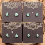 Amazonite and Sterling Silver Crystal Stud Earrings