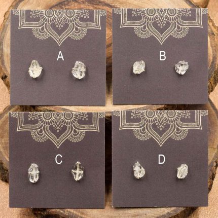 Herkimer Diamond Sterling Silver Crystal Stud Earrings
