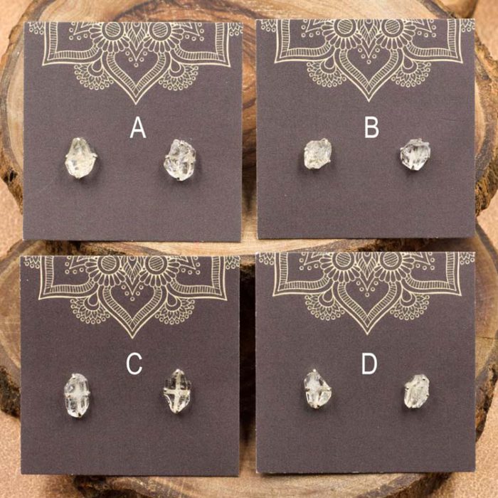 Herkimer Diamond Sterling Silver Crystal Stud Earrings