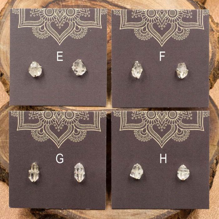Herkimer Diamond Sterling Silver Crystal Stud Earrings