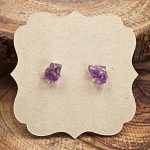 Amethyst and Sterling Silver Crystal Stud Earrings