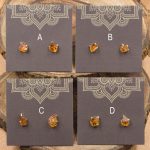 Citrine and Sterling Silver Crystal Stud Earrings