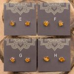 Citrine and Sterling Silver Crystal Stud Earrings