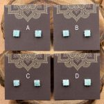 Larimar and Sterling Silver Crystal Stud Earrings