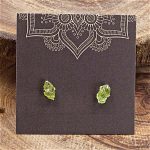 Peridot and Sterling Silver Crystal Stud Earrings