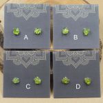 Peridot and Sterling Silver Crystal Stud Earrings