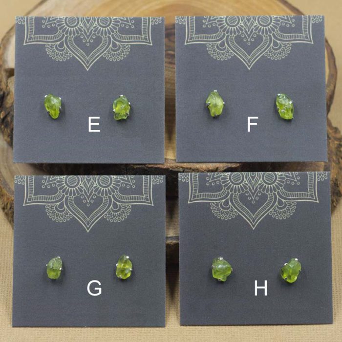 Peridot and Sterling Silver Crystal Stud Earrings