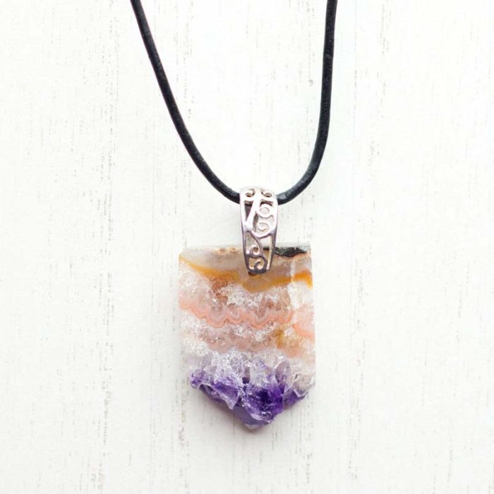 Amethyst Geode Slice Pendant