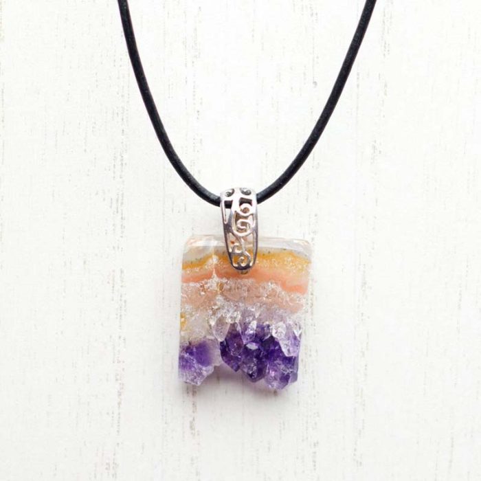 Amethyst Geode Slice Pendant