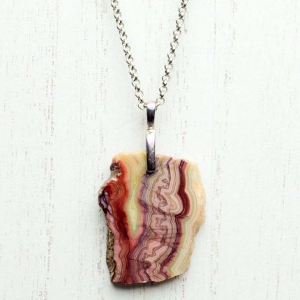 Laguna Lace Agate Slice Pendant