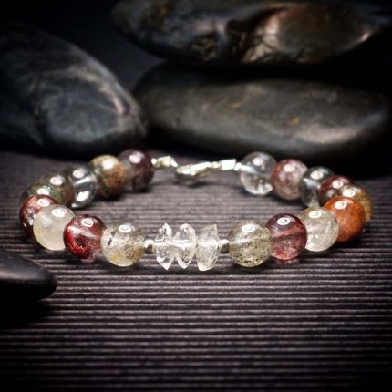 Phantom Quartz and Herkimer Diamond Bracelet