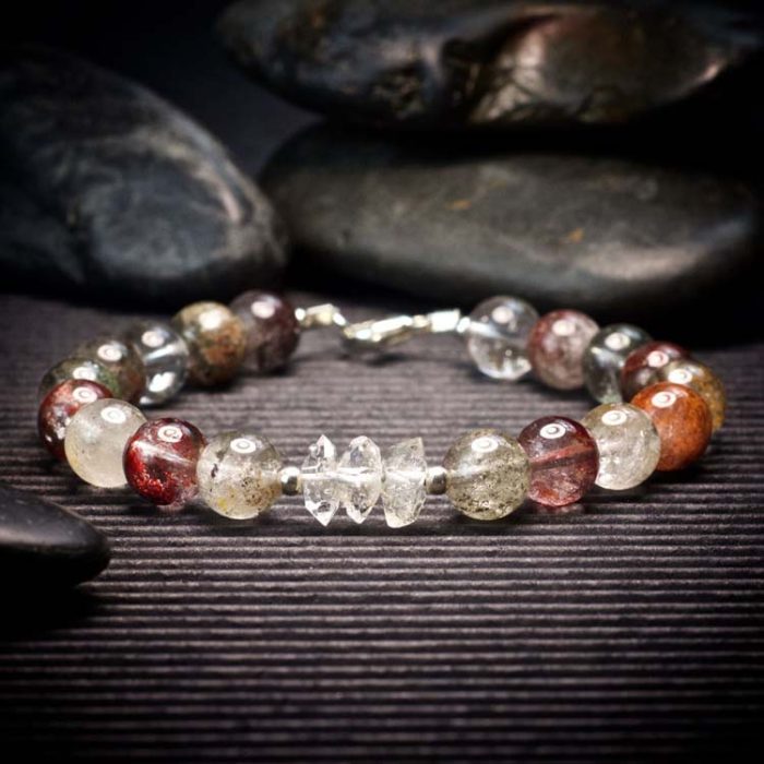 Phantom Quartz and Herkimer Diamond Bracelet
