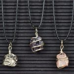 Wire Wrapped Crystal Cube Pendants