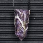 Chevron Amethyst Obelisk Point Pendant A