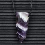 Chevron Amethyst Obelisk Point Pendant C