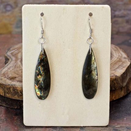 Labradorite and Sterling Silver Dangle Earrings
