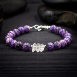 Charoite and Herkimer Diamond Bracelet