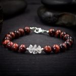 Red Tiger Eye and Herkimer Diamond Bracelet