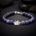 Dumortierite and Herkimer Diamond Bracelet