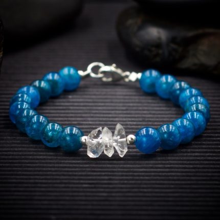 Apatite and Herkimer Diamond Bracelet