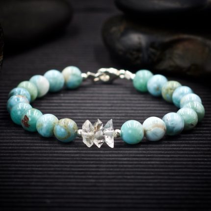 Larimar and Herkimer Diamond Bracelet