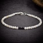 Moonstone and Black Spinel Crystal Bracelet