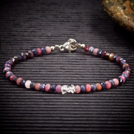 Sapphire Ruby and Herkimer Diamond Bracelet