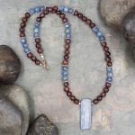 Blue Kyanite and Garnet Necklace