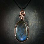 Labradorite Oval Wire Wrapped Pendant