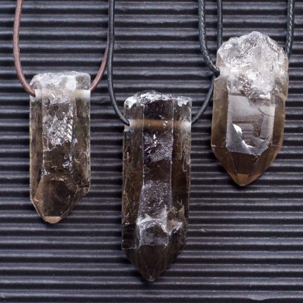Smoky Quartz Natural Point Pendants