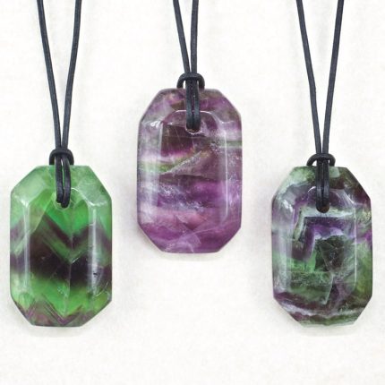 Faceted Fluorite Double Sided Pendants