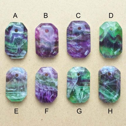 Faceted Fluorite Double Sided Pendants
