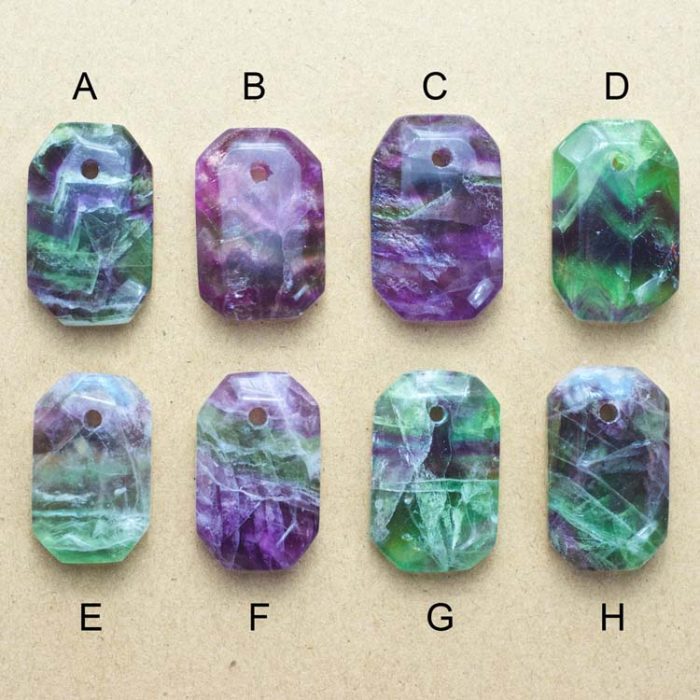 Faceted Fluorite Double Sided Pendants