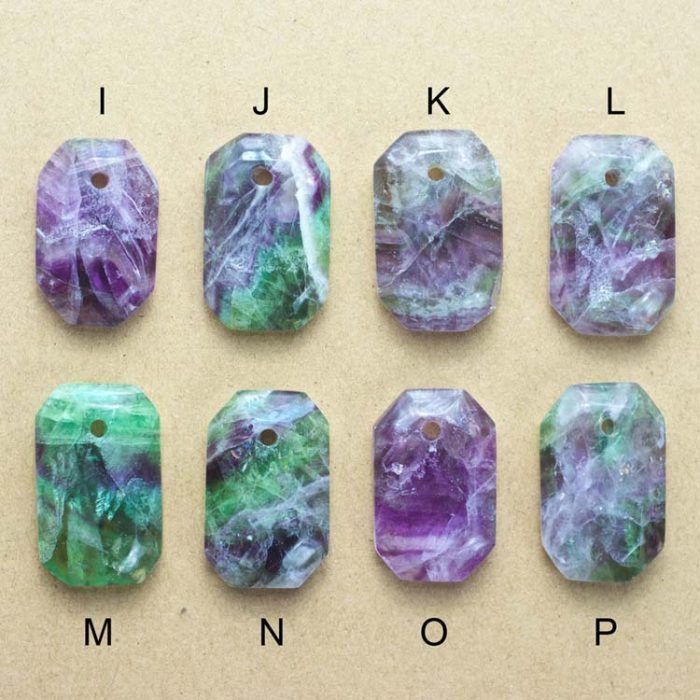 Faceted Fluorite Double Sided Pendants