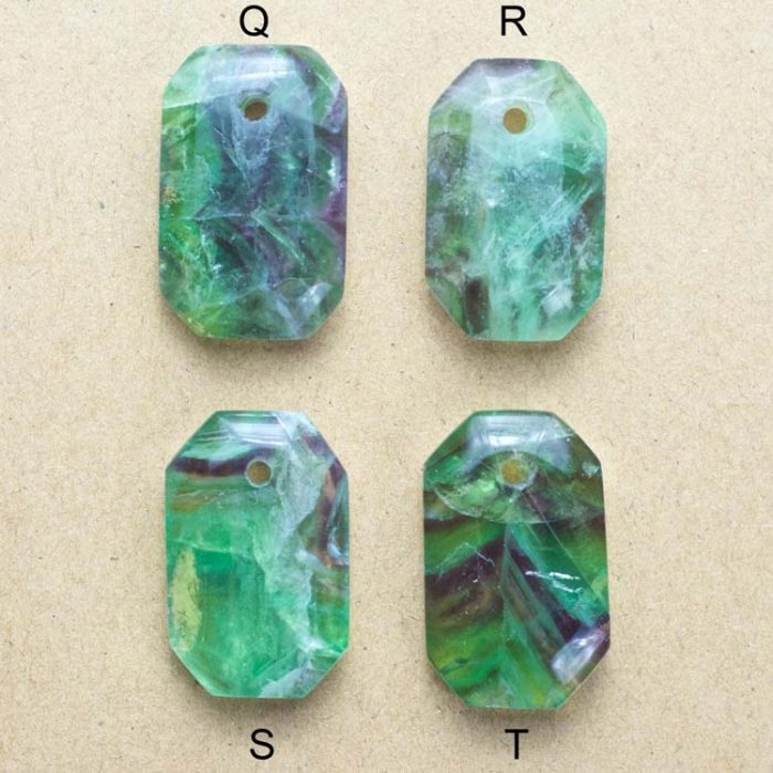 Faceted Fluorite Double Sided Pendants