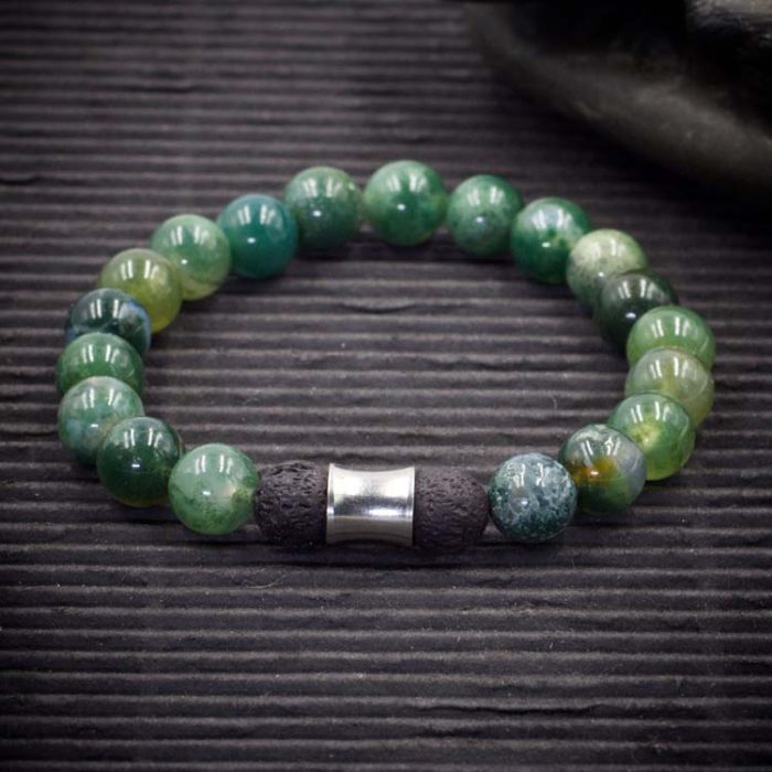 Moss Agate Aromatherapy Bracelet