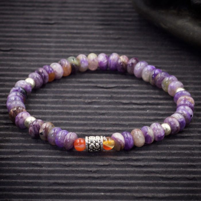Charoite and Carnelian Bracelet