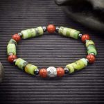 Chrysoprase Red Jasper and Hematite Bracelet